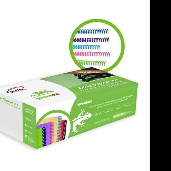 ARILLO PLAST. ESPIRAL 3:1 12MM MULTICOLOR PERFEX CJ.C98 C.8